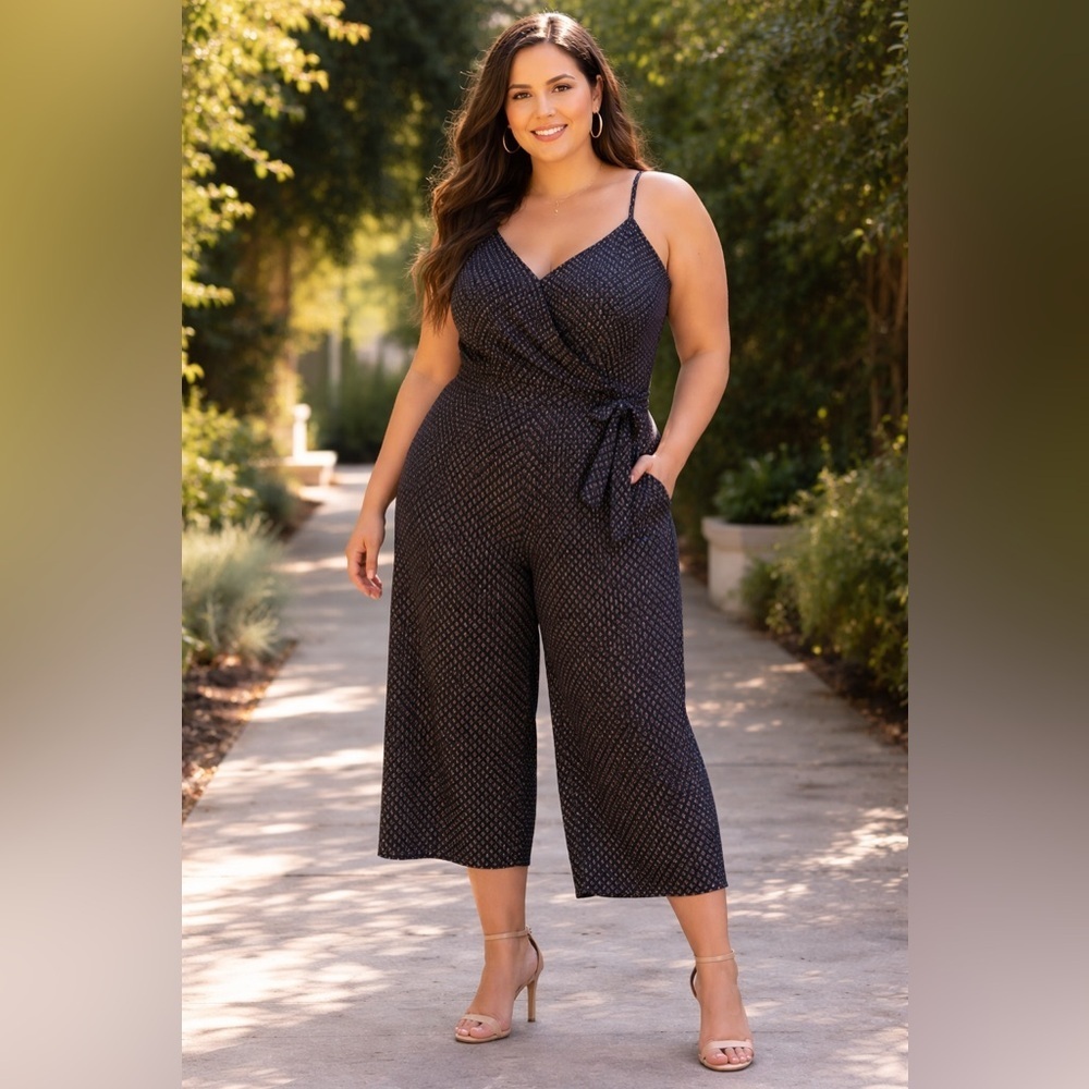 Michael Kors Cropped Spaghetti Strap Jumpsuit Size 2X NWT